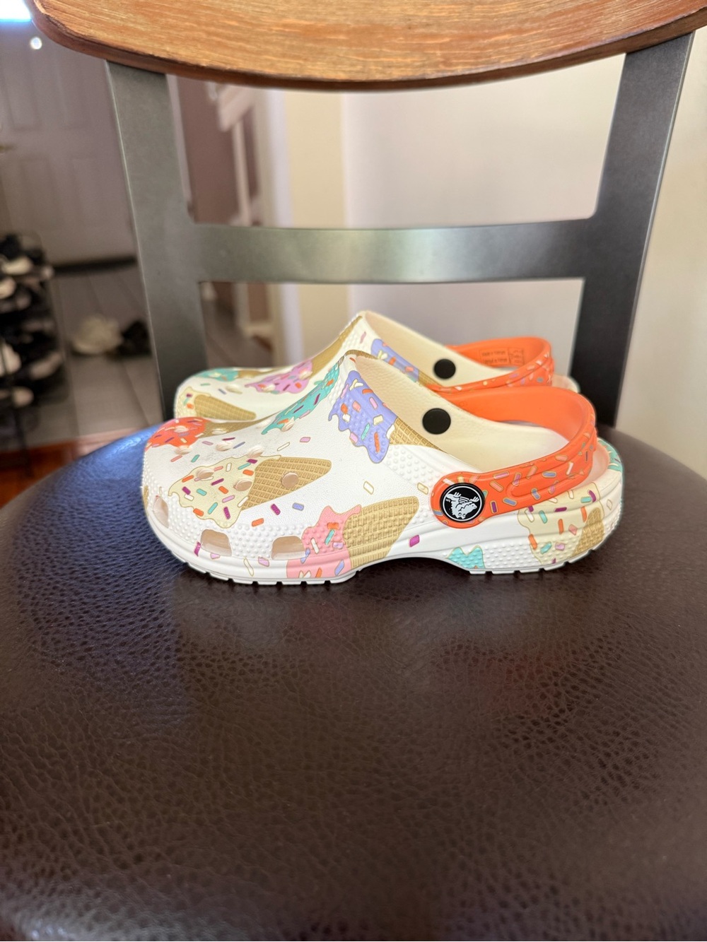 Kids Croc Classic Clog Sandals in Ice Cream Print 12C (NWOT)